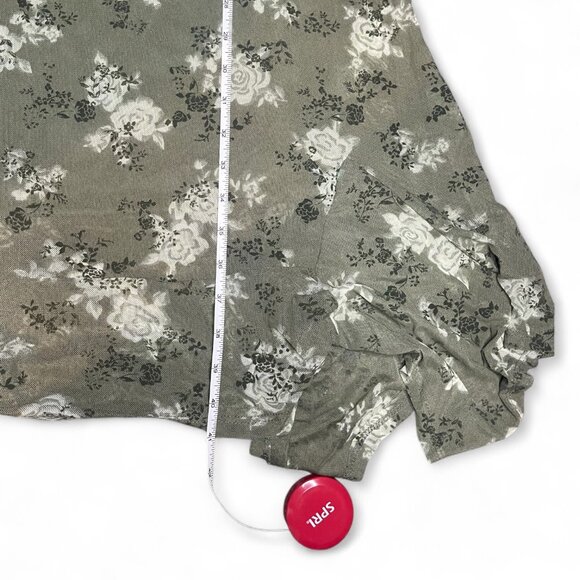 Womens XL Planet Heart Green Floral Dress Lace Bow Y2K Cottagecore Grunge Fairy - Picture 7 of 7